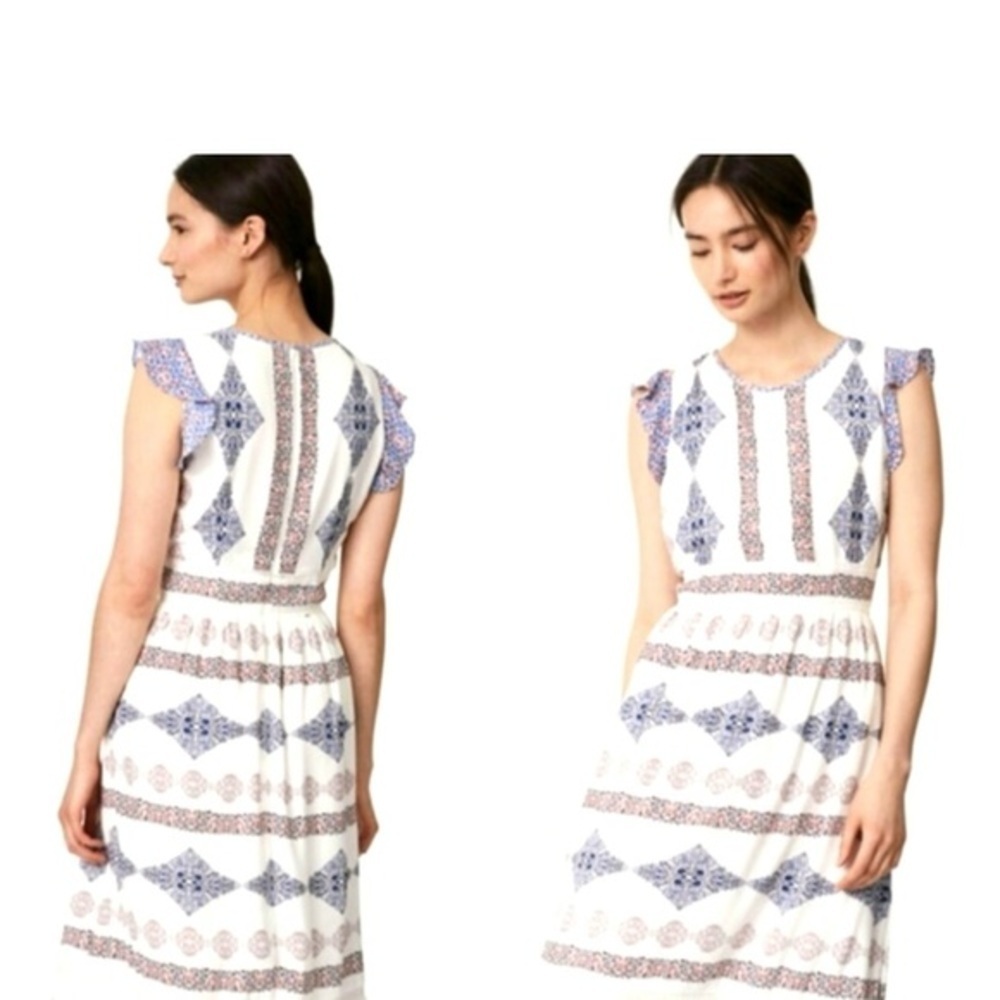 Loft Midi Flutter Sleeve Dress, Size Small